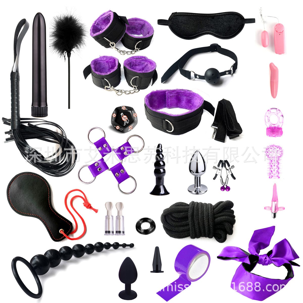 Menaful™ 28 items-purple SM Bondage Set