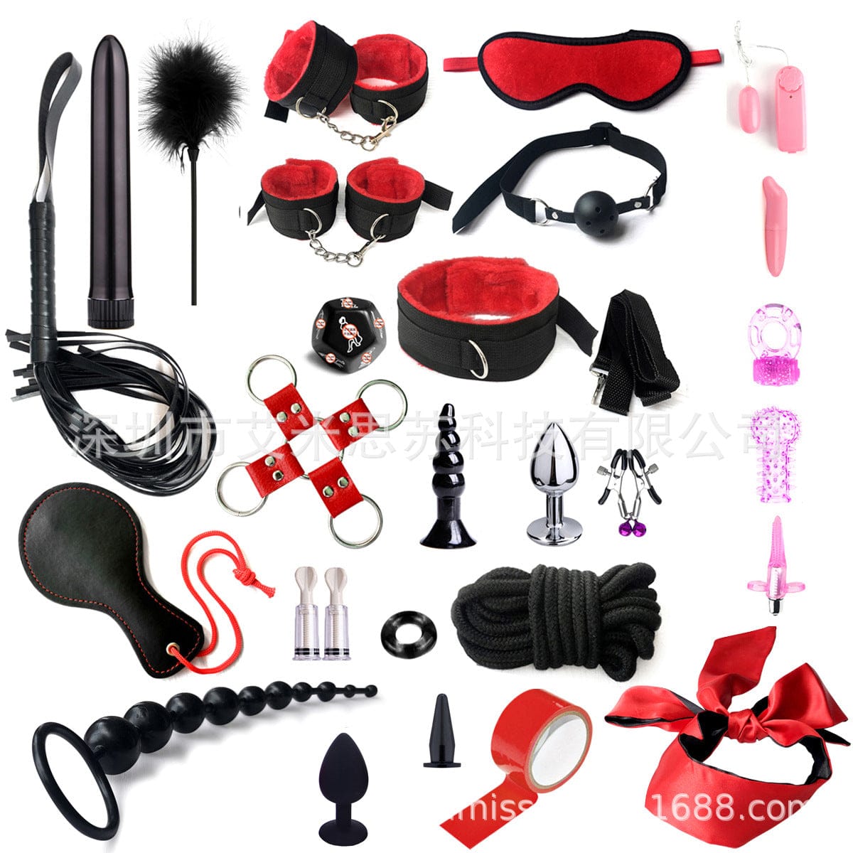 Menaful™ 28 items-red SM Bondage Set