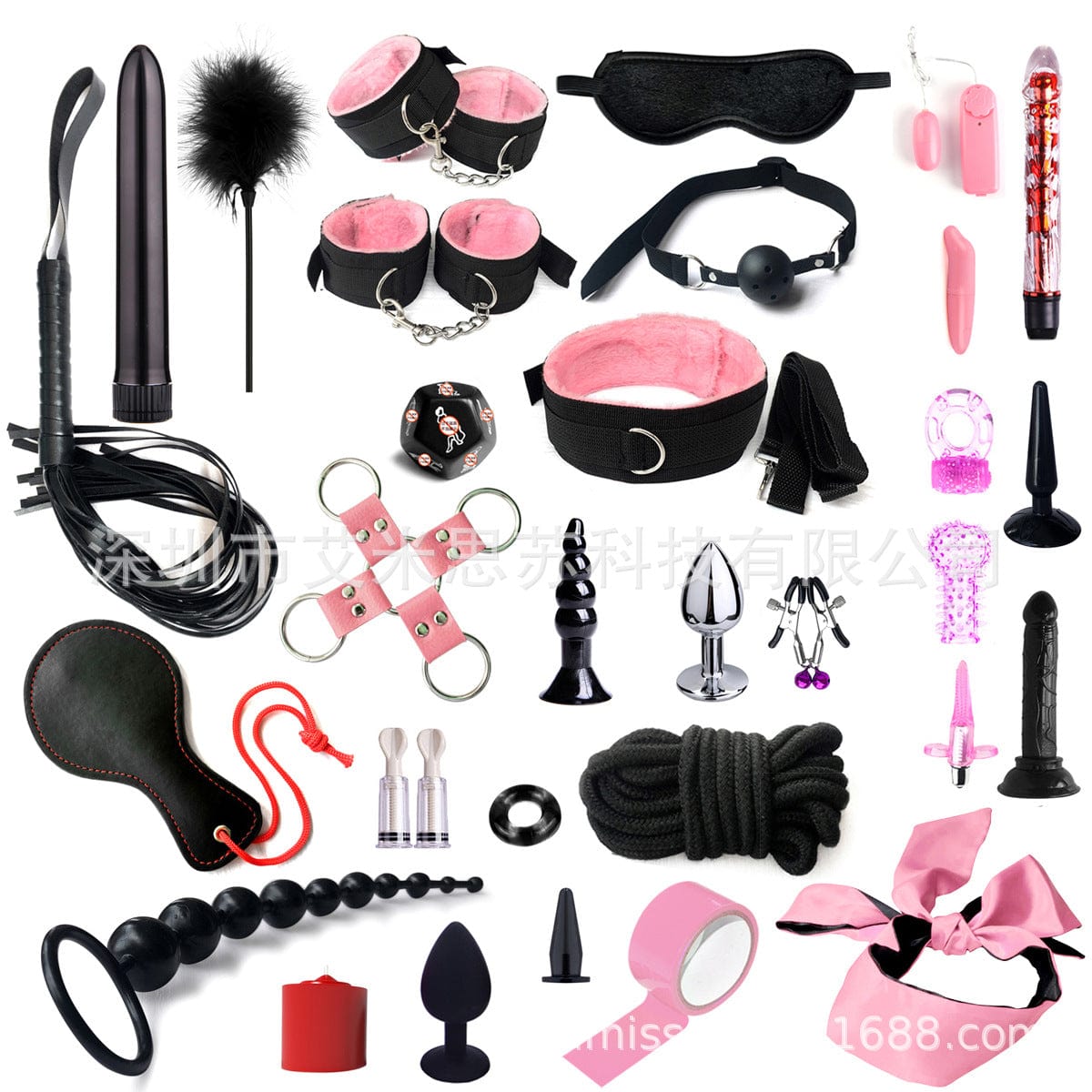 Menaful™ 32 items--pink SM Bondage Set