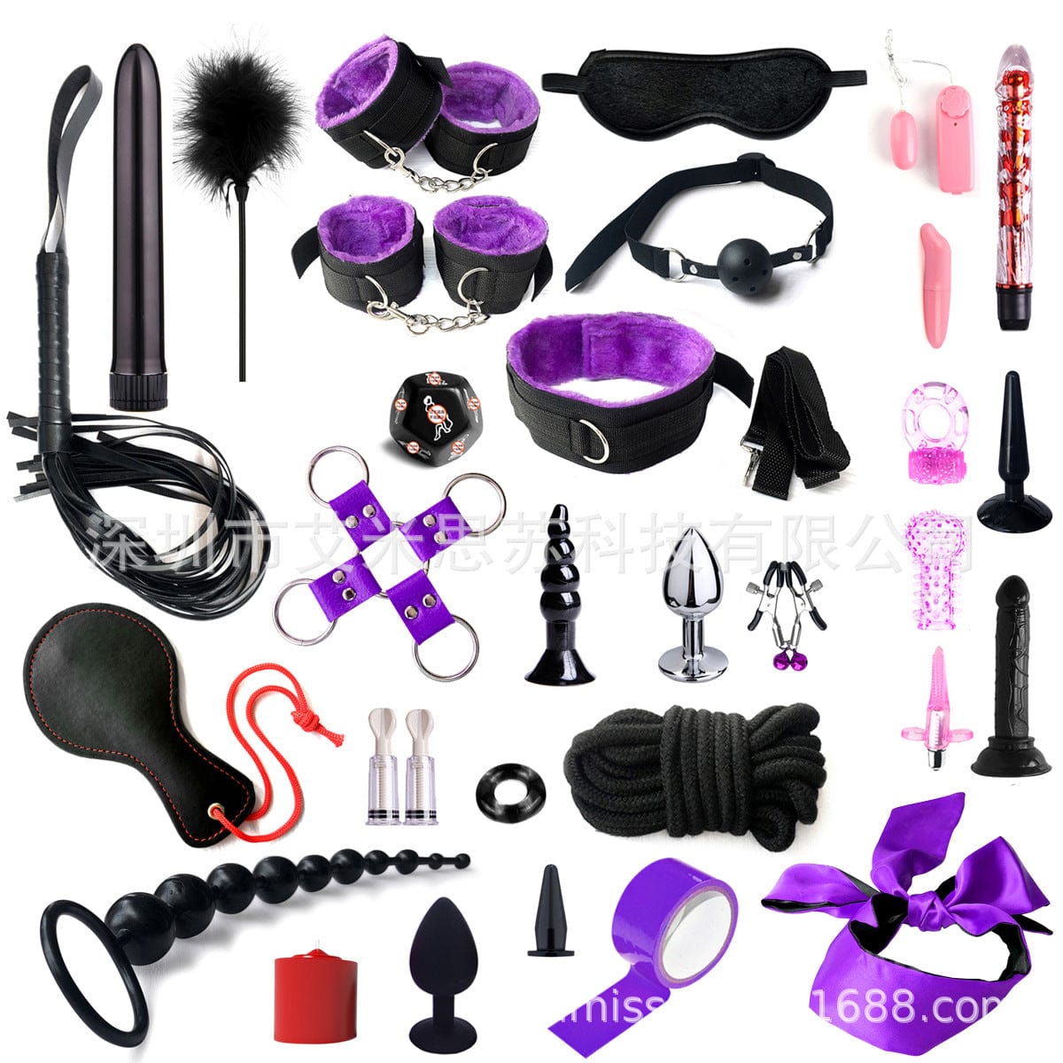 Menaful™ 32 items-purple SM Bondage Set