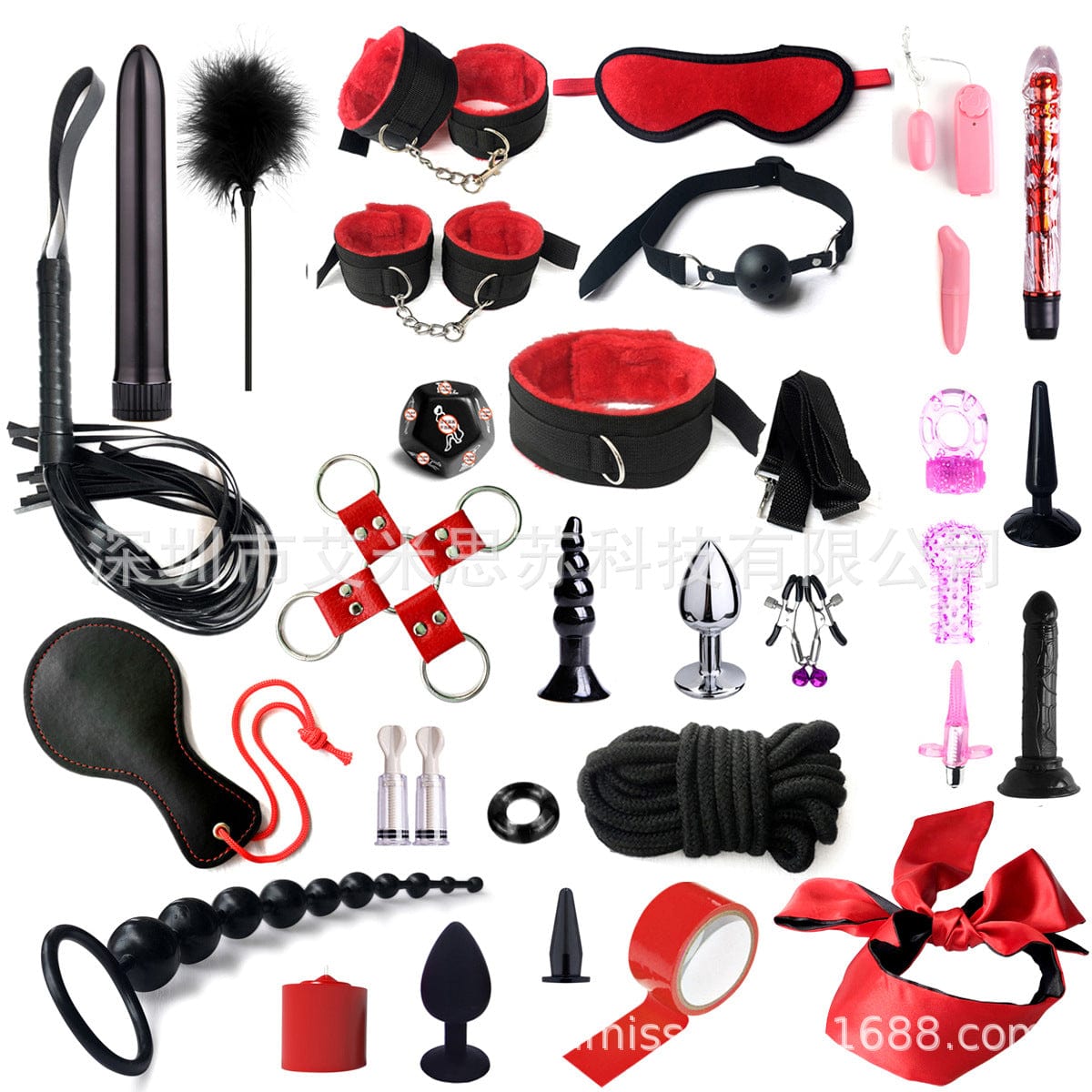 Menaful™ 32 items-red SM Bondage Set