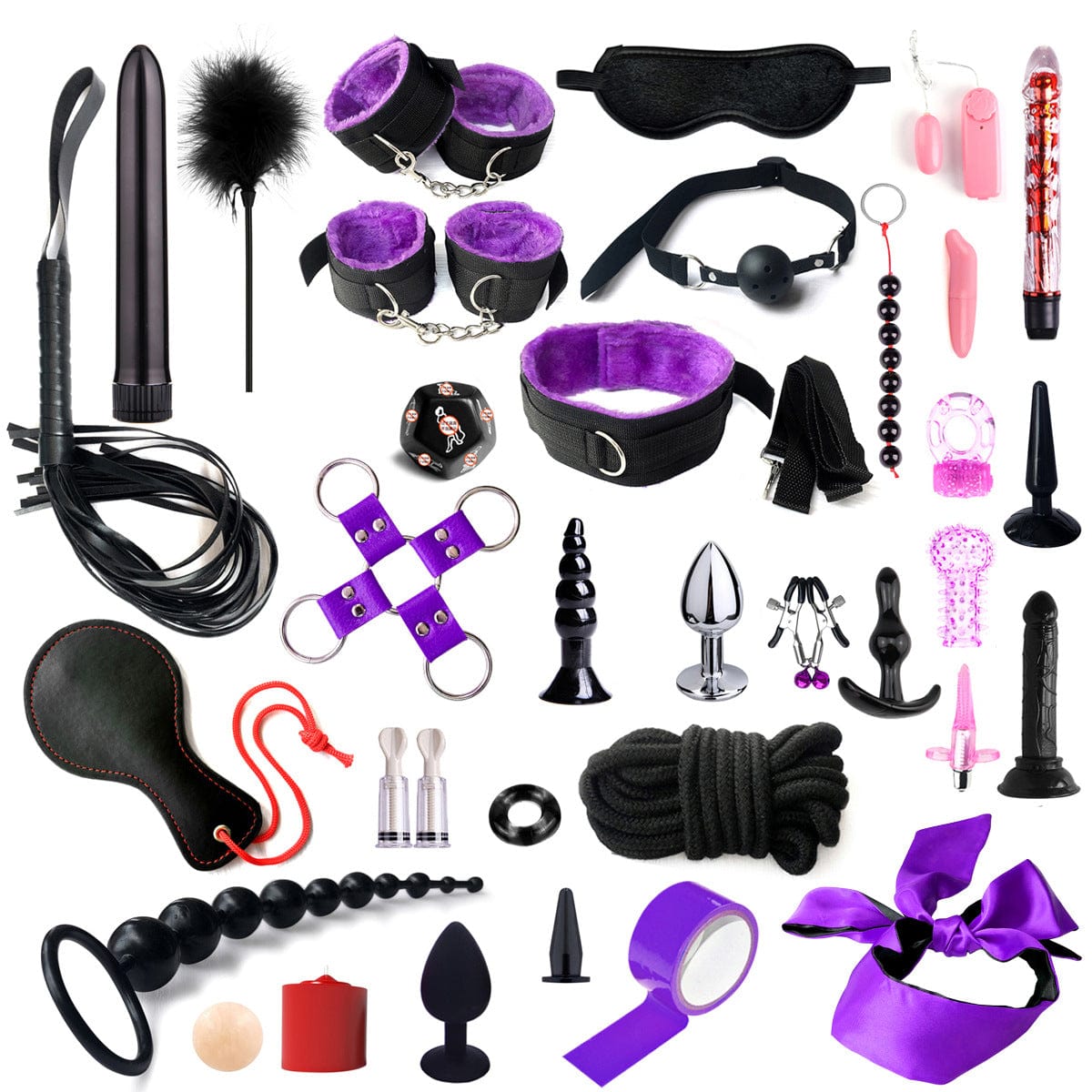 Menaful™ 35 items-purple SM Bondage Set