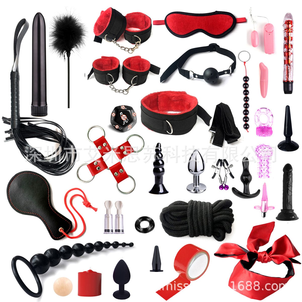 Menaful™ 35 items-red SM Bondage Set