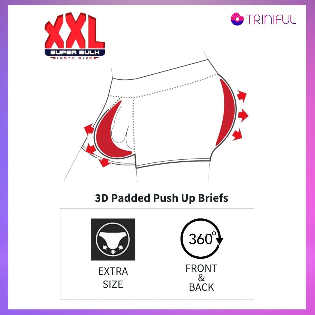 menaful 3D Padded Push Up Boxer Briefs