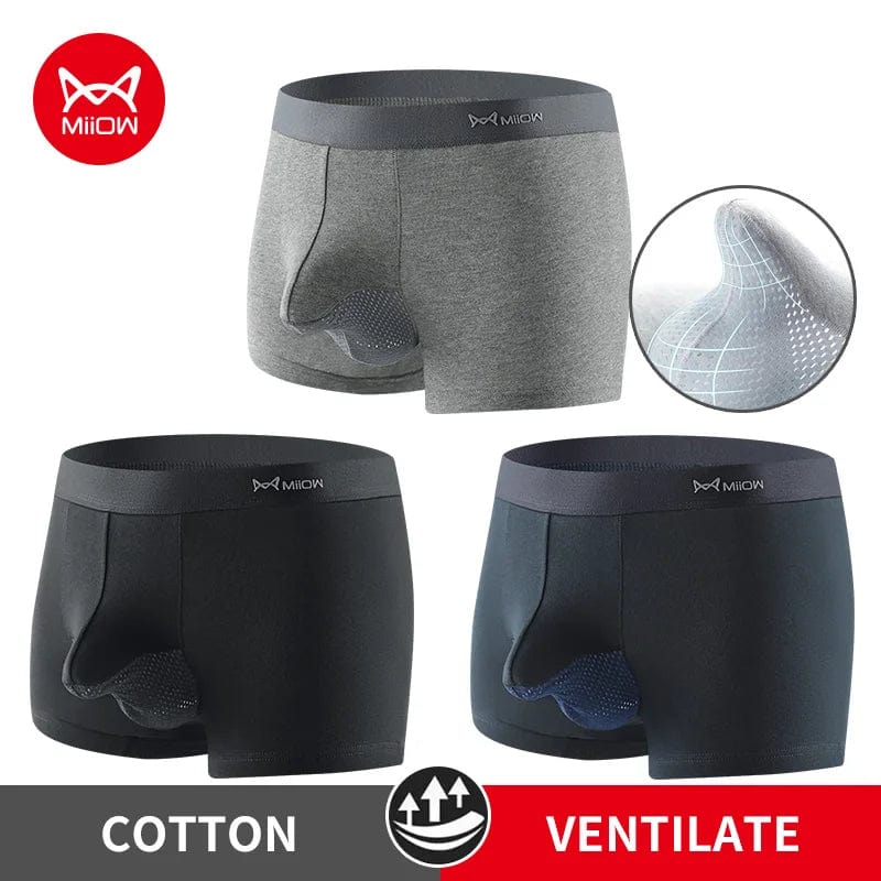 Menaful™ 3Pcs-M1751-3C / L / 3PCS 3 Pcs Sexy Organic Cotton Boxers Shorts