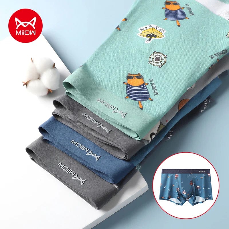 Menaful™ 4Pcs Animal Print Men Boxers Shorts