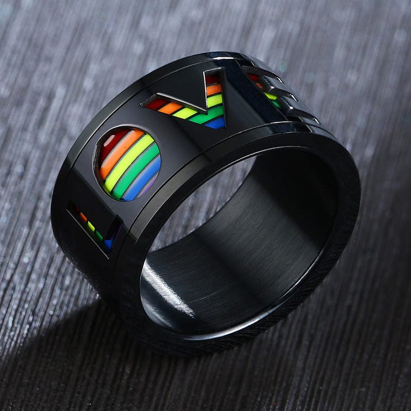 Menaful™ 7 / Black Rainbow Spinne Ring PR-029B