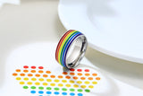 Menaful™ 7 / Silver 8mm rainbow ring PR-020