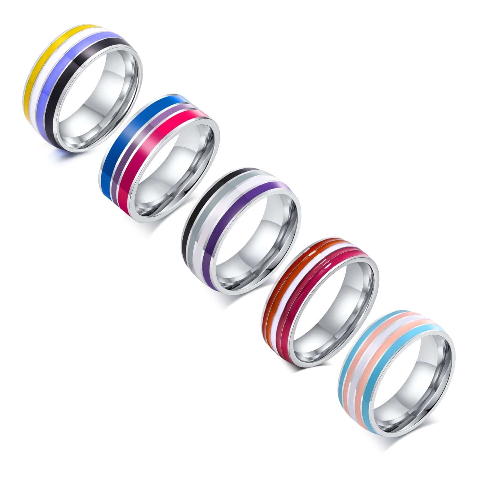 Menaful™ 8mm Rainbow gay Ring