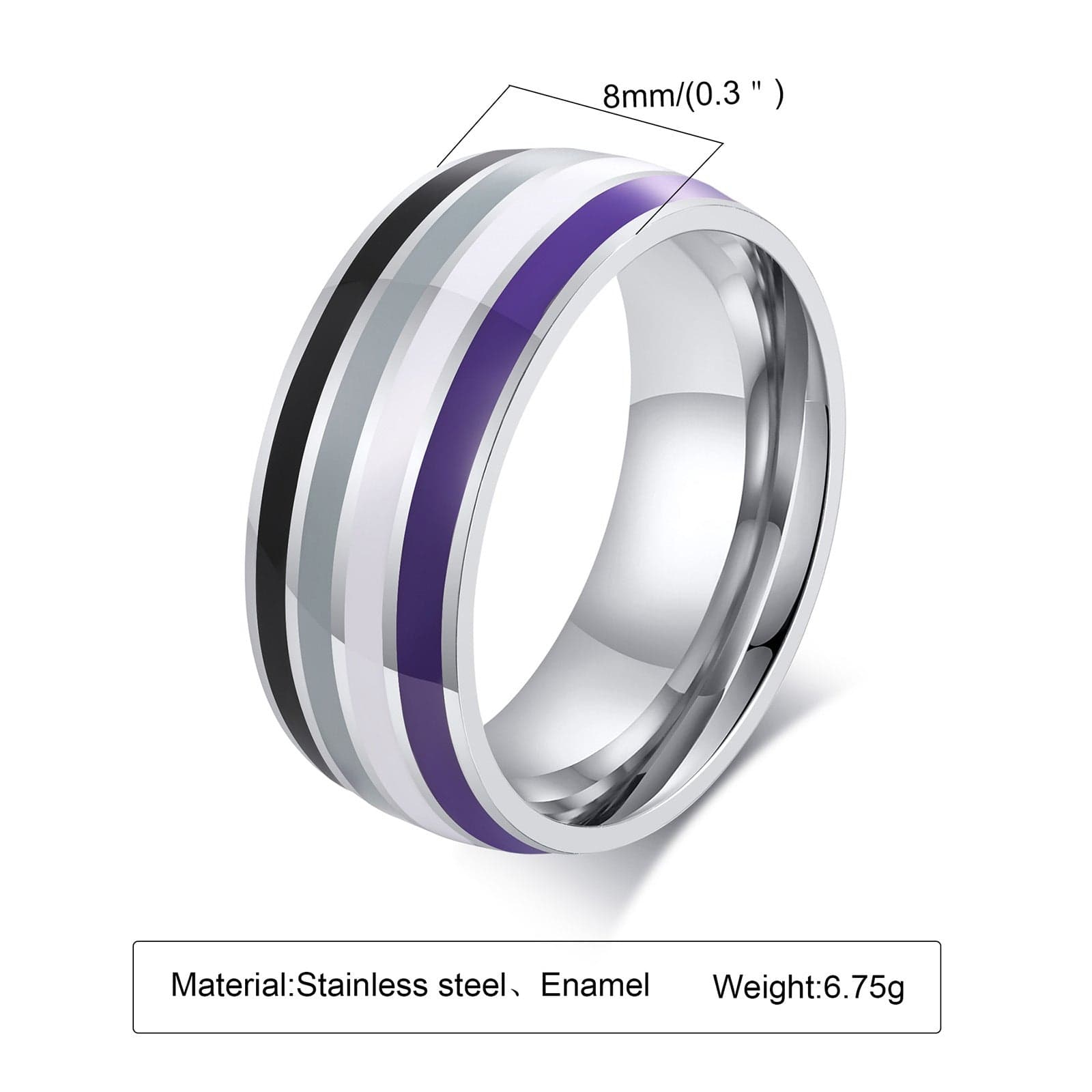 Menaful™ 8mm Rainbow gay Ring