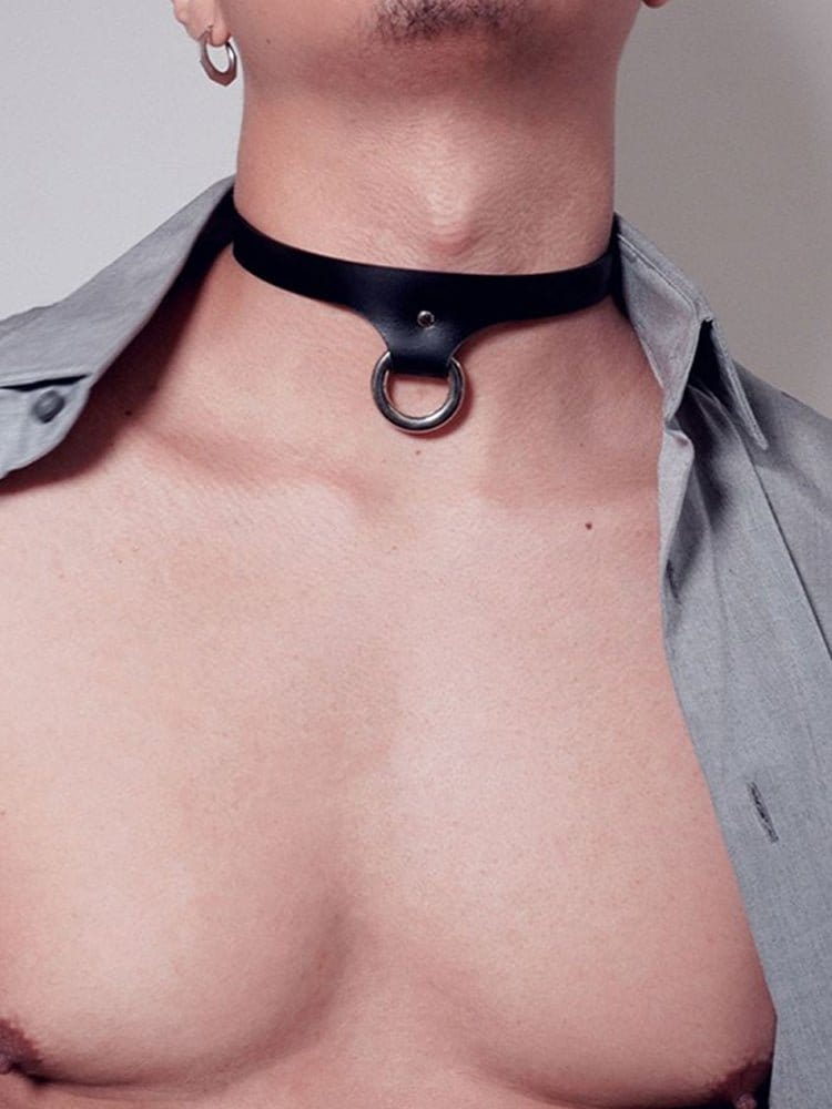 menaful Adjustable Genuine Leather Choker