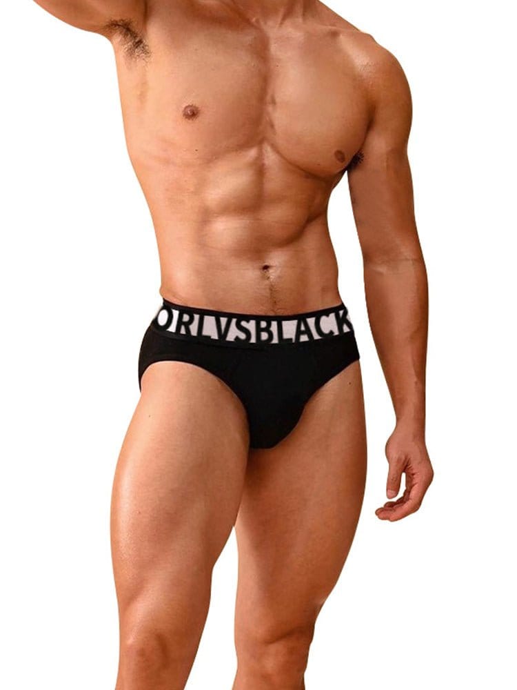 menaful Alphabet Solid Color Men's Briefs