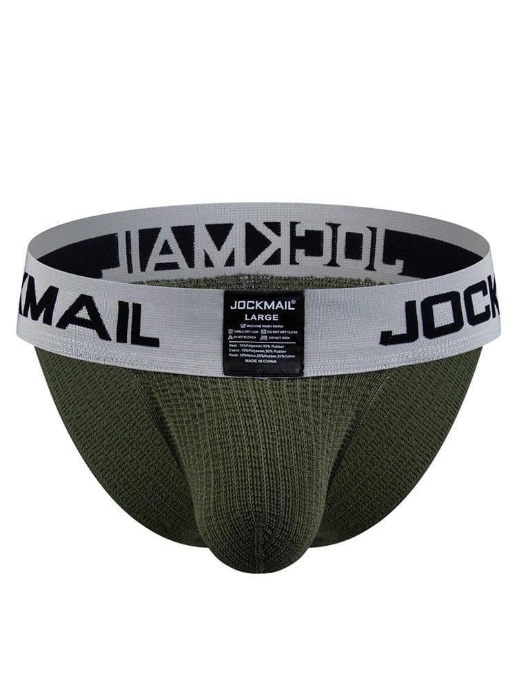 menaful Army Green / M 3D Pouch Bag Low Waist High Fork Men's Briefs