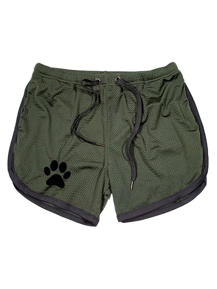 menaful ArmyGreen & Black / M Bear Pride Paw Shorts