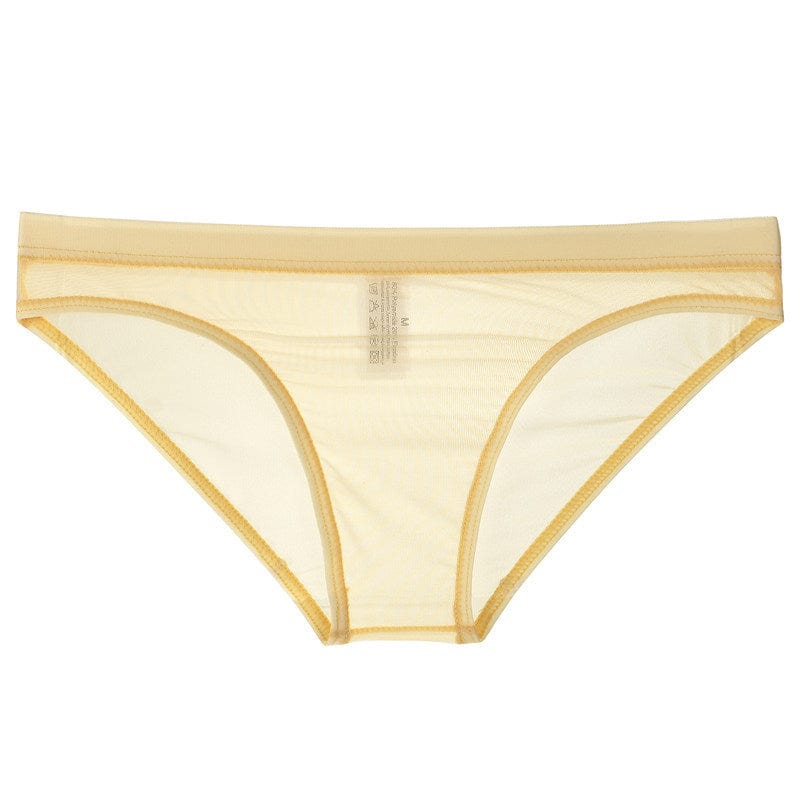 menaful Beige / M Sheer Mesh Bagless Skinny Briefs