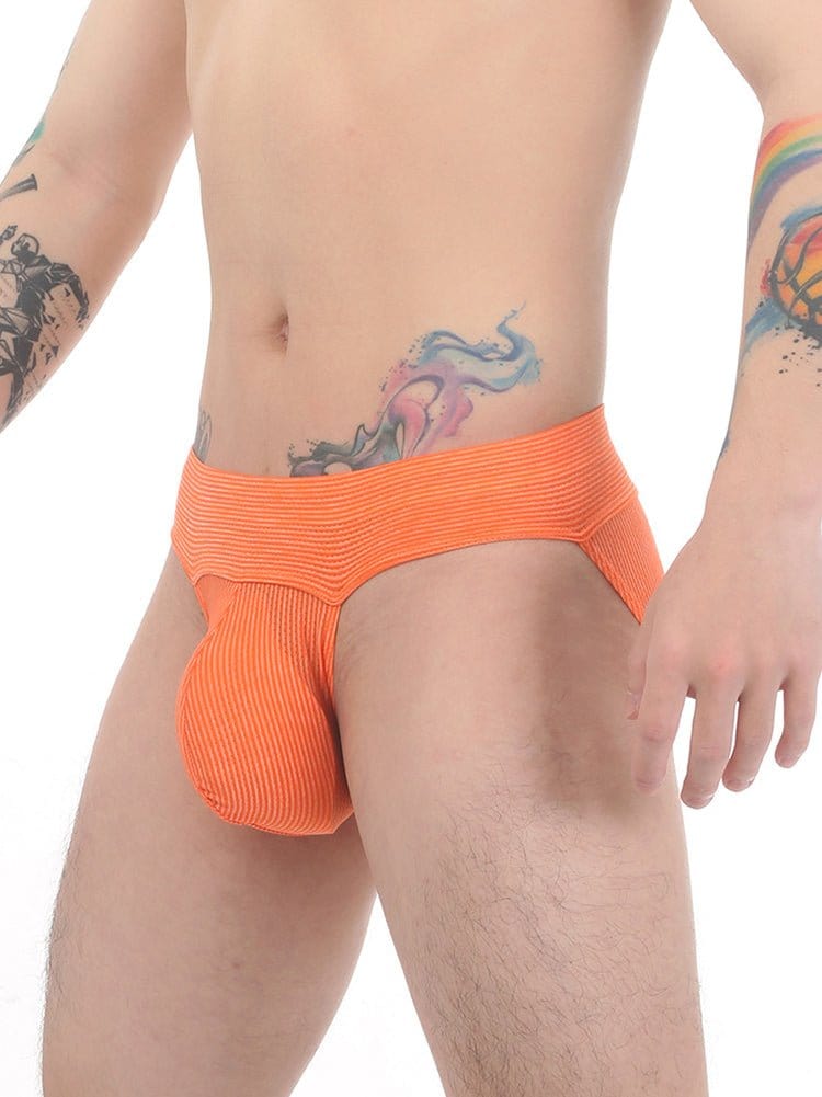 menaful Bikini 2 Pack Ball Support Pouch Ribbed Men's Bikini Underwear