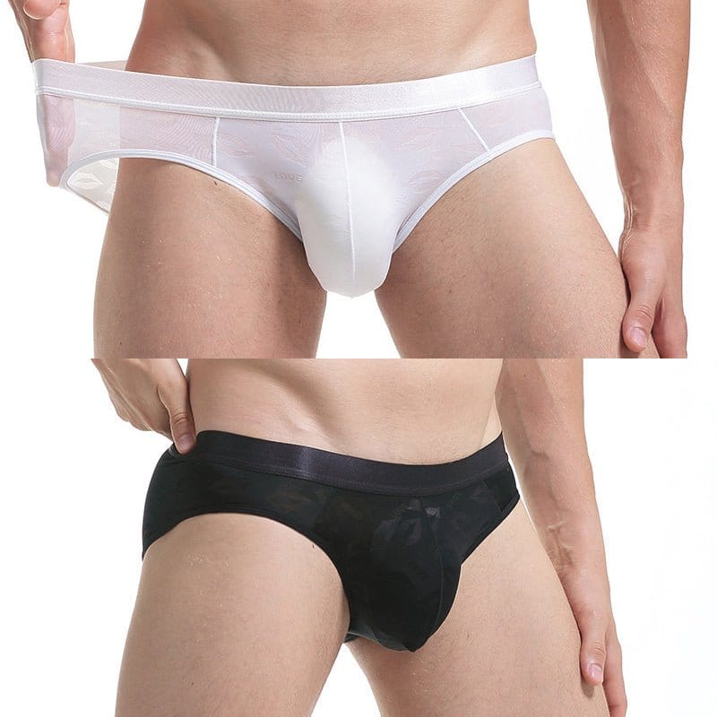 menaful Bikini Color1 / S 2 Pack Men's Sexy Seamless Solid Color Briefs