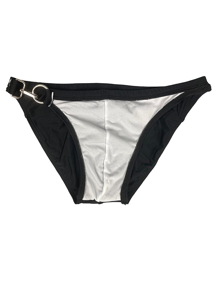 menaful Bikini Men's Low Rise Metal Buckle(Single) Swim Bikini