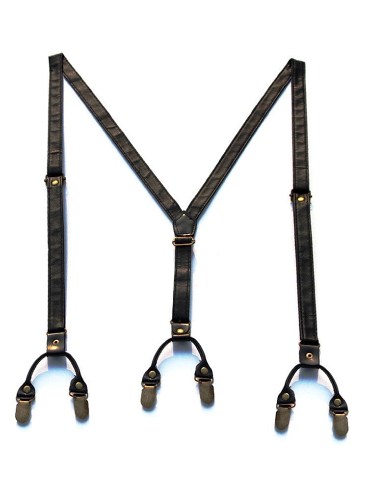 menaful Black / 6 clips Traditional Suit Suspender Clip Harness