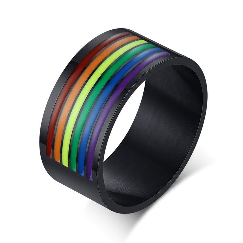 Menaful™ Black / 7 10mm Rainbow Ring PR-006