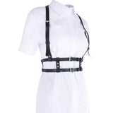 Menaful™ black Fashionable waist-cinching tied harness belt