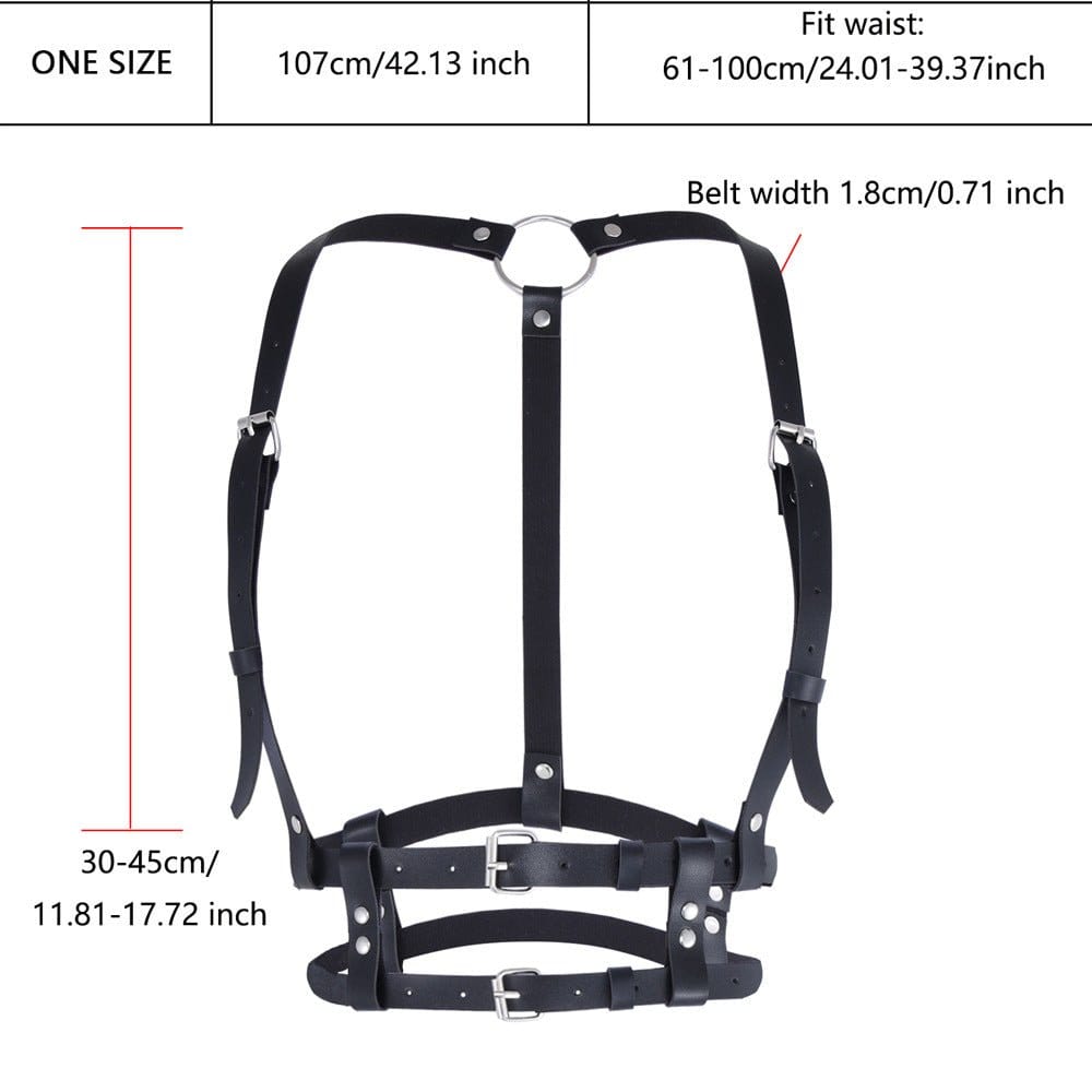 Menaful™ black Fashionable waist-cinching tied harness belt