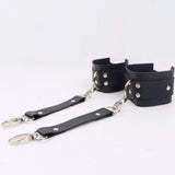 Menaful™ Black Fun Leather Binding Handcuffs - Perfect for Role-play and Cosplay