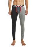 menaful Black+Gray / M Men's Thin Color Blocking Long Johns