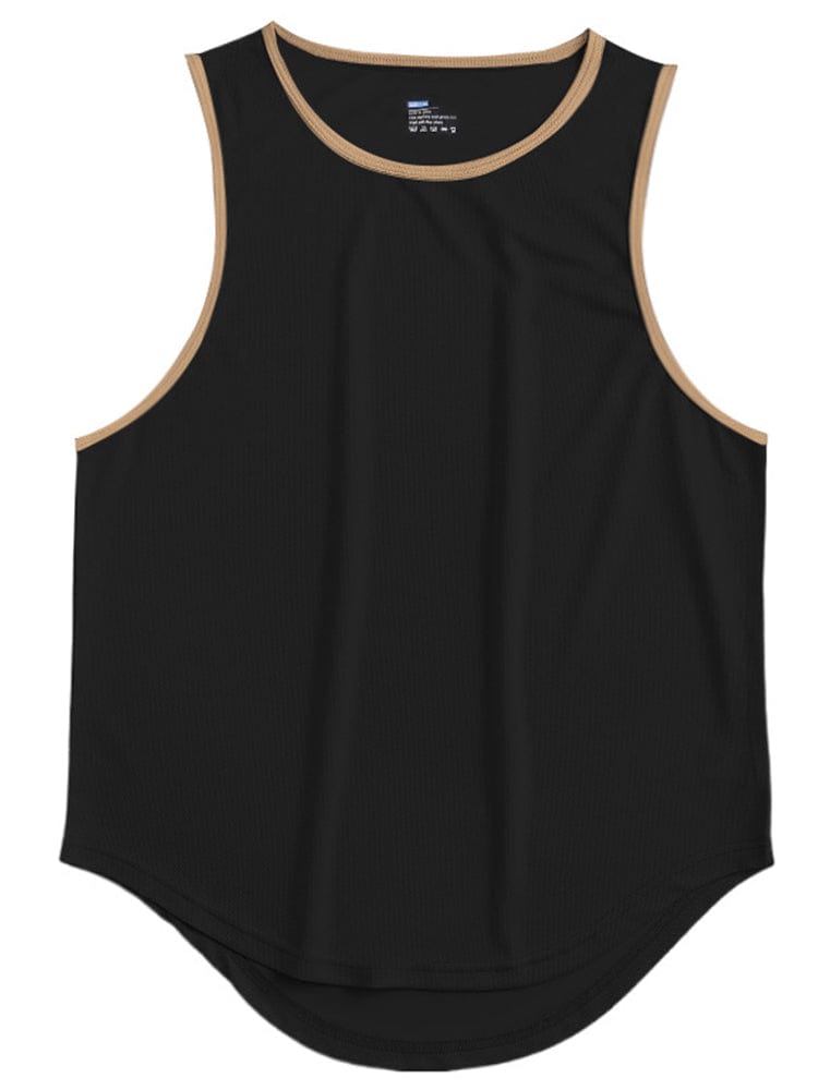 menaful Black+Khaki / M Men's Summer Quick Dry Sports Vest