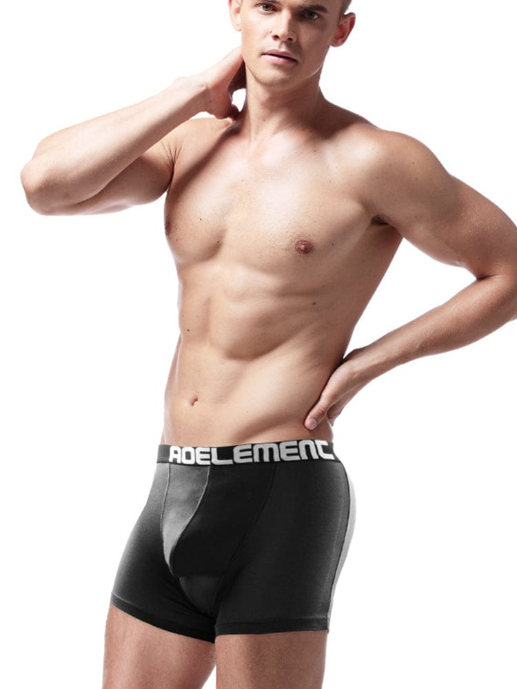 menaful Black / L U-bag Breathable Men's Dual Pouch Trunks