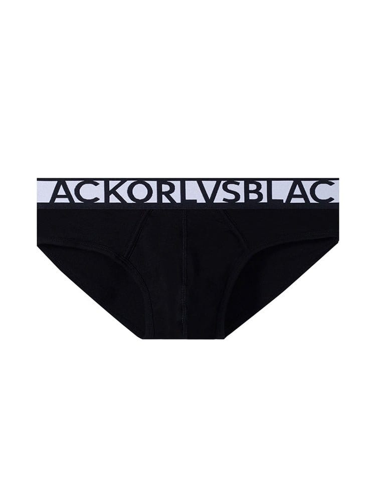 menaful Black / M Alphabet Solid Color Men's Briefs