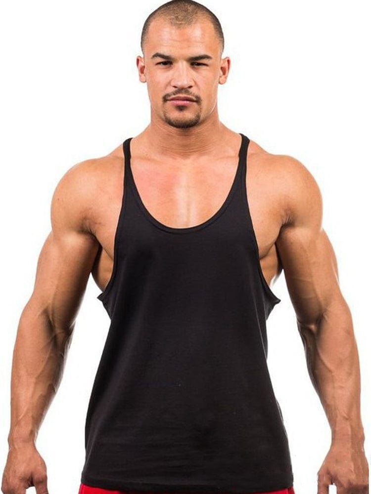 menaful Black / M Bodybuilding Cotton Tank Top