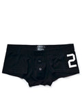 menaful Black / M Comfort Solid Color Button Boxer