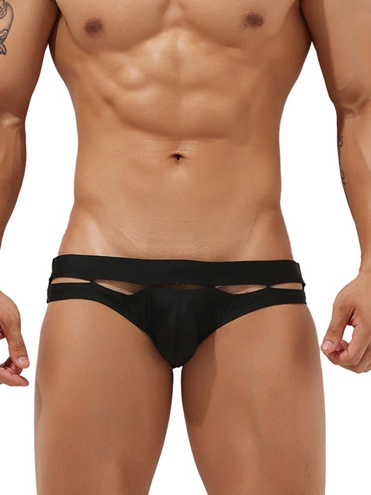 menaful Black / M Cutout Fashion Sexy Swim Briefs