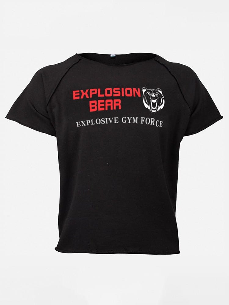 menaful Black / M Explosion Bear Men's Short Sleeve T-Shirt