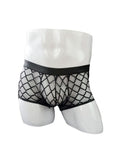 menaful Black / M Lace Check Sheer Mesh Boxer