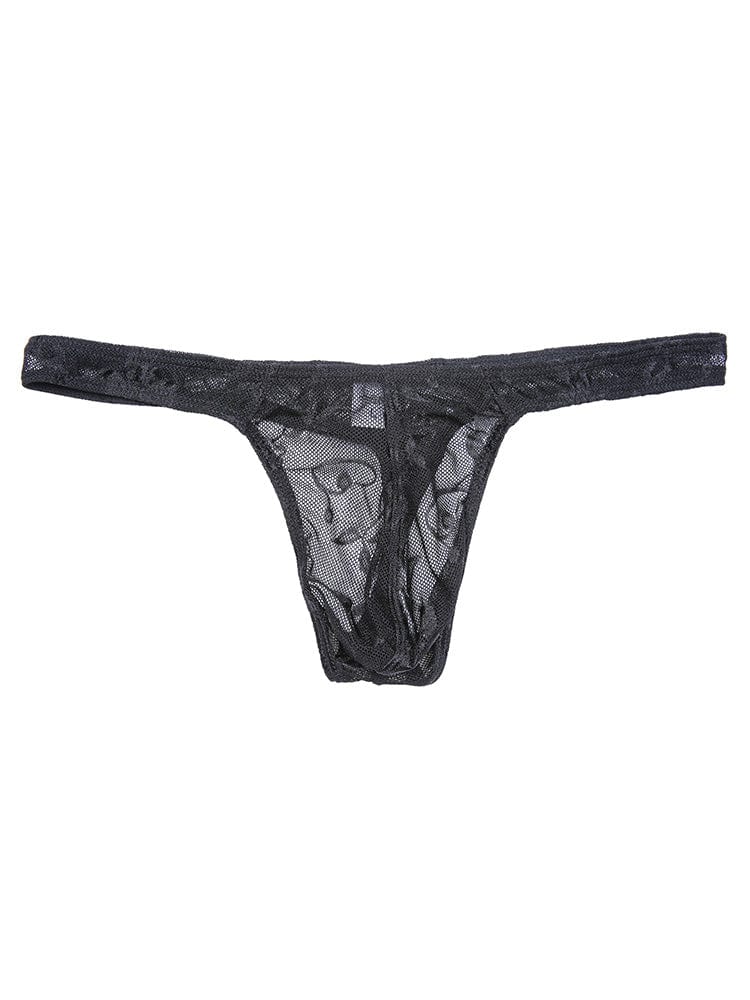 menaful Black / M Lace Sexy Breathable Low Waist Thong