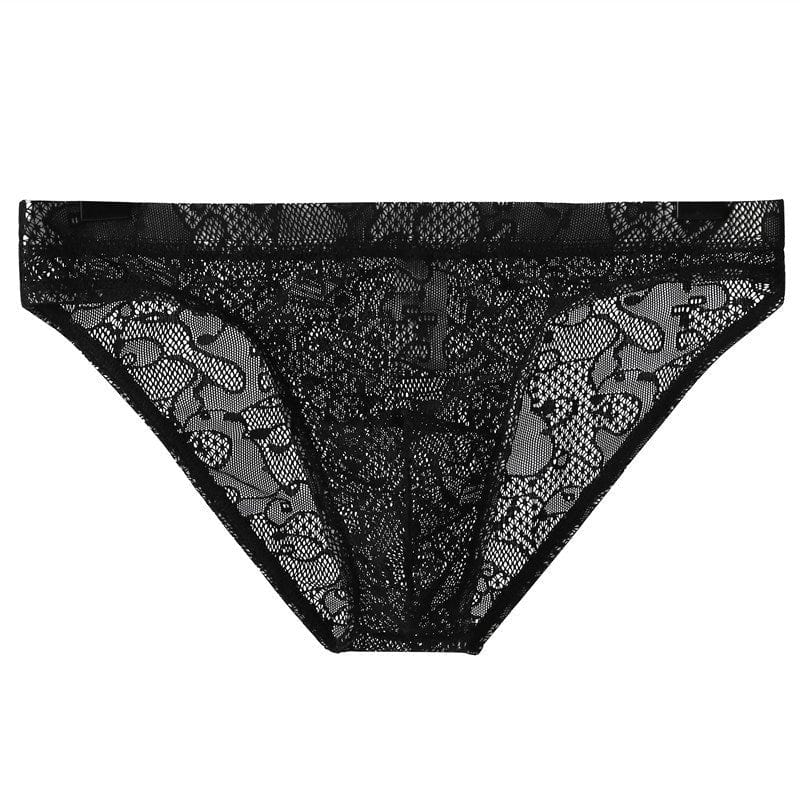 menaful Black / M Lace Sheer Briefs