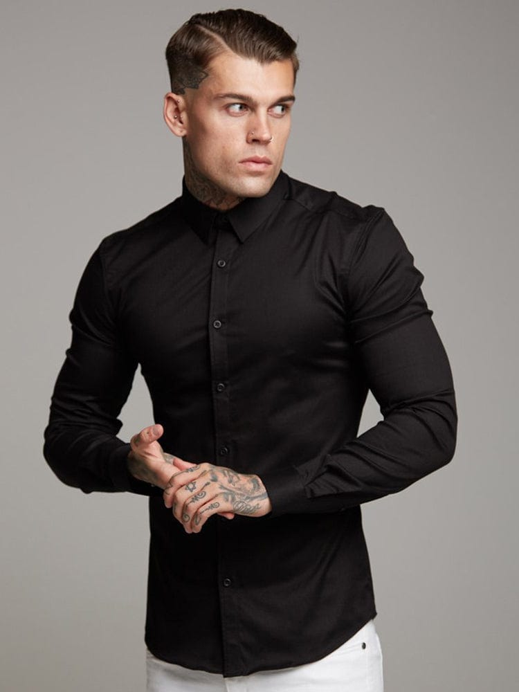 menaful Black / M Men's Fitness Long Sleeve Sports Shirt