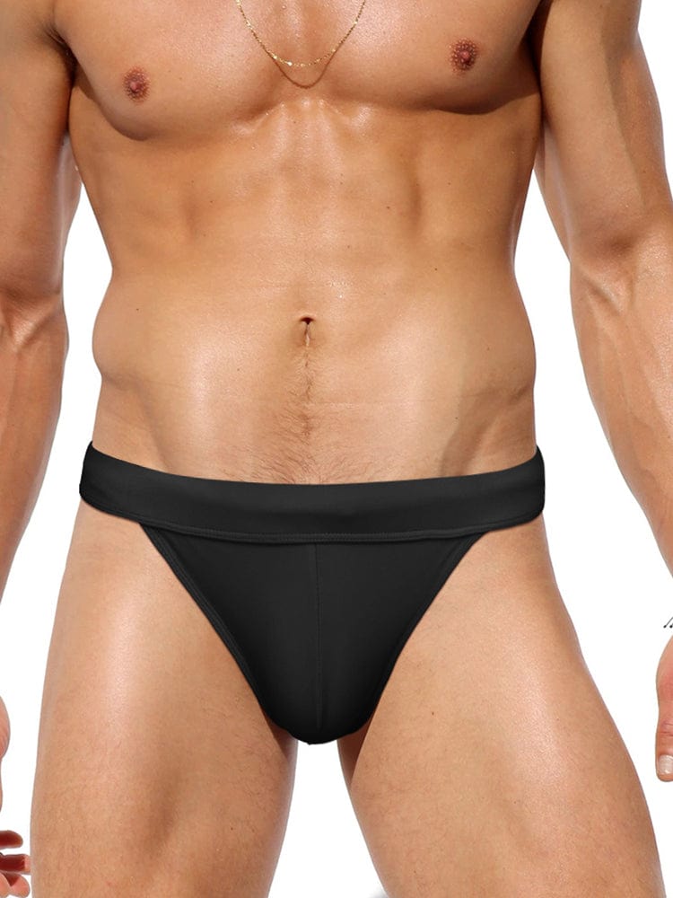 menaful Black / M Men's High-cut Sexy Bikini Swim Briefs