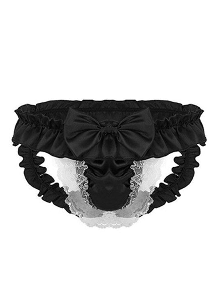 menaful Black / M Men's Lace T Panty Thong