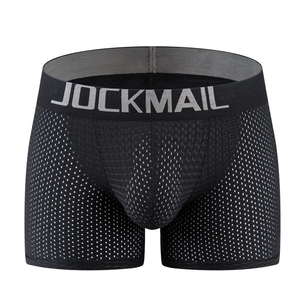 Menaful™ black / M Men's Long Mesh Butt-Lifting Boxer Brief