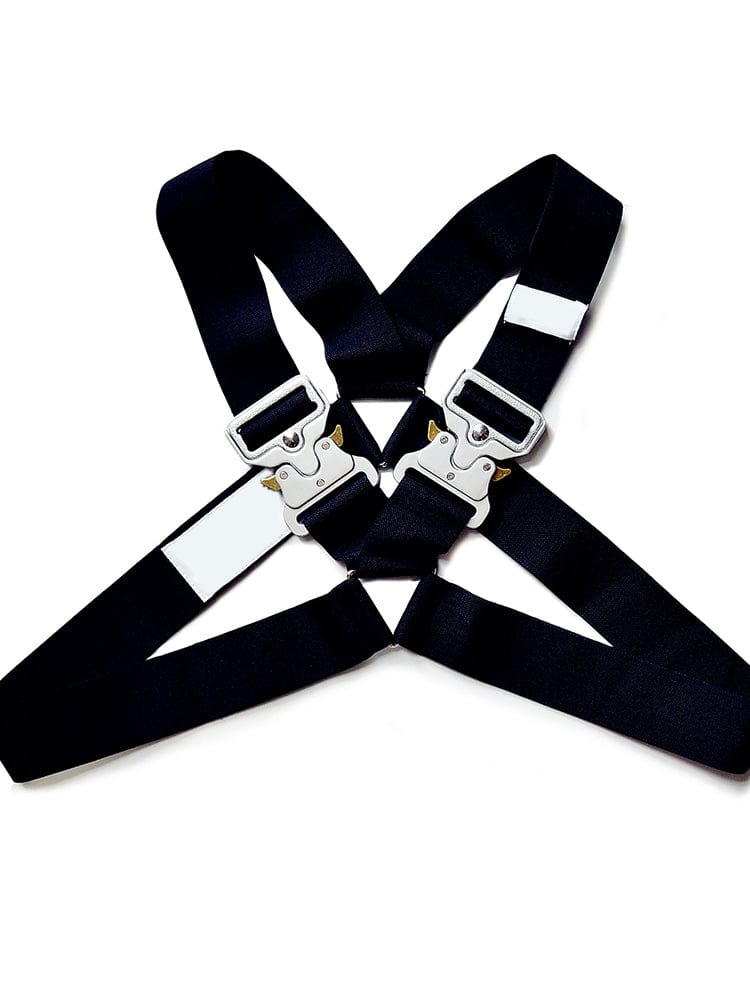 menaful Black / M Men's Metal Buckle Chest Strap Harness