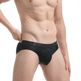 Menaful™ black / M Men's One-Piece Lightweight Lip Print Briefs