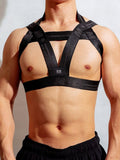 menaful Black / M Men's Pectoral Letter Elastic Chest Belt