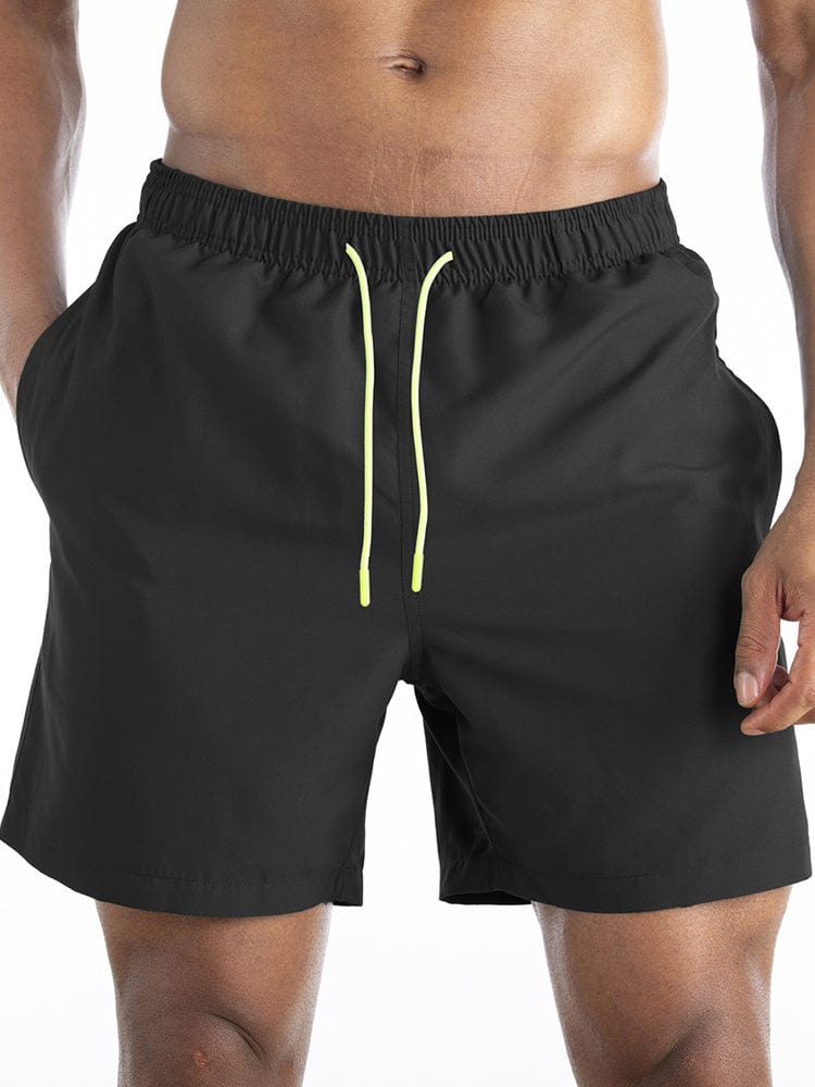 menaful Black / M Men's Plus Size Athletic Casual Board Shorts