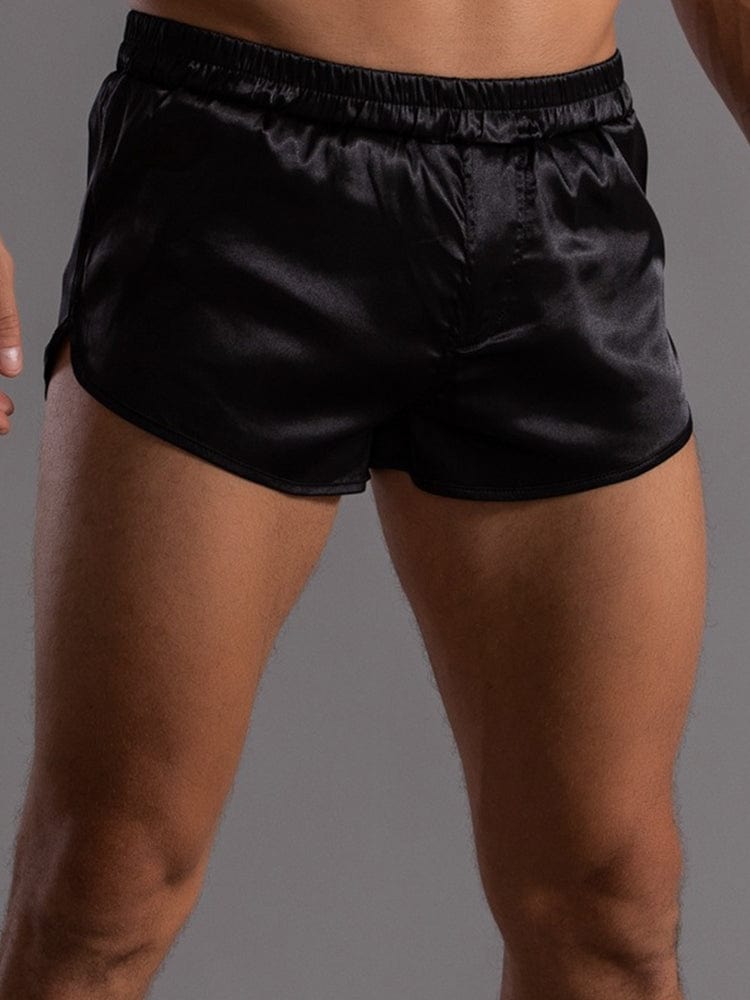 menaful Black / M Men's Rounded Silk Short Shorts