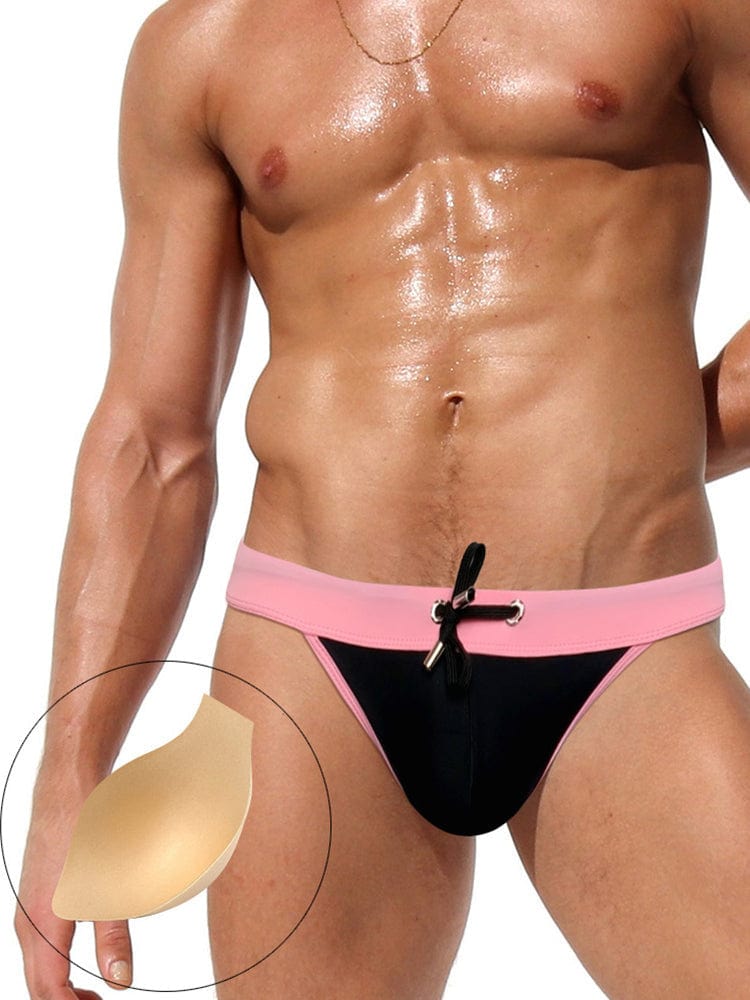 menaful Black / M Men's Sexy High Fork Triangle Swim Bikini