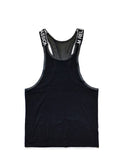 menaful Black / M Men's Sexy Letters Solid Color Sports Tank