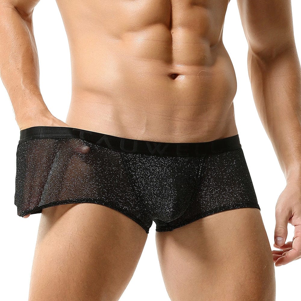 Menaful™ black / M Men's Shiny Boxer Briefs